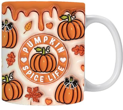Taza de Halloween, taza de cerámica, taza de café de 12 onzas, taza de café de 12 onzas, Ghost Pumpkin Drinking Cup, Halloween Drinking Mugs, Ghost Pumpkin Coffee Mug for Halloween Supplies Table