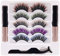 5 Paar Farbige Magnetische Wimpern, Künstliche Magnet Wimpern Set Mit 2 Magnetischen Eyelinern Und 1 Pinzette, Leicht Aufzutragende, Wiederverwendbare Farbige Magnet Wimpern Kit