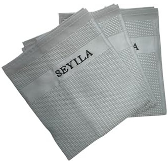 Original Seyila Hochsaugfähige Reinigungstücher 3 er Set/Streifenfreie Reinigung für Fenster,Auto, Küche, Bad und mehr – Putztuch – Zaubertuch - Geschirrtuch 40x60 cm aus Mikrofaser hellgrau
