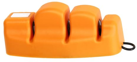 4 Stage Knife Sharpener, 4-in-1 Kitchen Knife Accessories, Multifunctional, Prevents Slipping, Portable Knife Sharpening Tool, Kitchen Tools for Grinding (Orange)