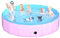 CACSPS Piscine Pliante pour Chien 240x30 cm - Piscine pour Enfants en Plastique Rigide Pliable pour Chiens et Enfants, Baignoire antidérapante pour Animaux de Compagnie (Rose)
