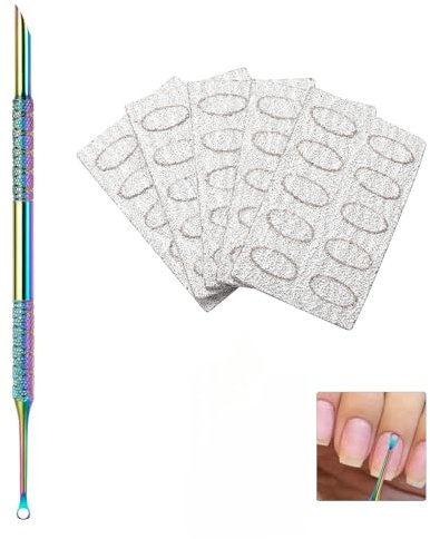6 Pcs Nail Cuticle Pusher Tool,Nail-Tools,Nails Remover,1 Dual Ended Stainless Pusher and 5 Nails Sand Polishing Tablets,Nail Scraper,Trimmer Remover Tools, Sticks Etching Nails,for Manicure Pedicure