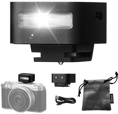 Zeniko ZF04 Mini Camera Flash Speedlite 2 Power Levels, 372 Flashes at Full Power CCT 6500k ±200k with Universal Hot Shoe Mount,3s Fast Recycling for Sony/Canon/Nikon DSLR (Black, ZF04)