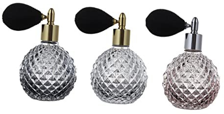 Beaupretty 3piezas Perfumero Recargable De Vidrio Spray Botella Diseño Vintage Para