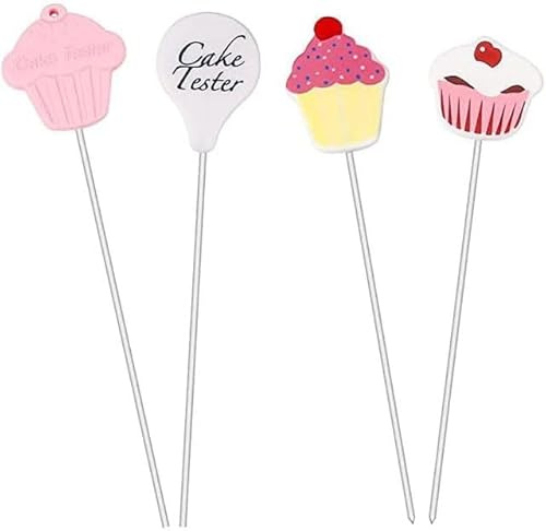 4Pcs Cake Tester, Stainless Steel Cake Testing Needles Reusable Cake Probe Cake Skewer Needles for Kitchen Home Baking and Pastry Utensils Cake Testers