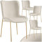 tectake® 4er Set Stuhl, Samtstoff Esszimmerstühle, Polsterstuhl Sessel für Küche, Wohnzimmer, Esstisch, Schminktisch, als Cocktailsessel, Dining Chair, Möbel für Esszimmer - Samt beige/Gold