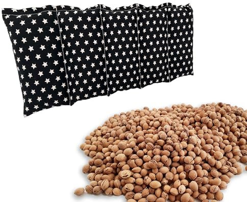 Edel Living Grande cuscino rilassante con noccioli di ciliegia, cuscino riscaldante per microonde (cuscino termico), cuscino lungo e rilassante, con noccioli di ciliegia, nero