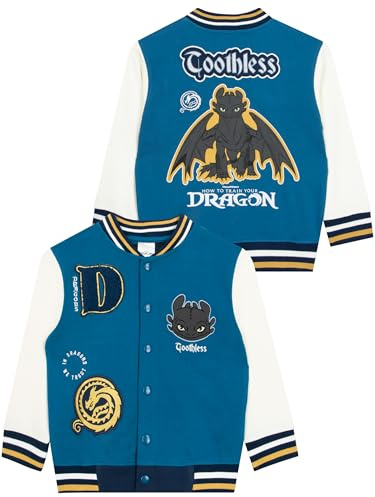 How To Train Your Dragon Boys Jacket, Toothless Boys Bomber Jacket, Baseball Jackets For Kids, Ages 5 To 13 Years