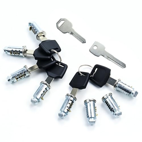 Pack of 8 lock cores for Thule, Thule keys, reorder one-key system, includes 8 locking cylinders, 6 keys and 2 control keys, for roof racks, roof boxes, cross bars