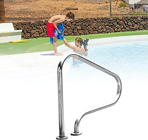 CCKUYT Corrimano per Piscina, corrimano Curvo, Argento/1,0 mm