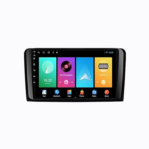 9 Android 15 Pantalla Táctil Radio 2 DIN Coche Pantalla para Mercedes Benz MClass W164 GL Class X164 ML con Enlace Espejo/GPS/FM/BT/Ventilador de refrigeración/Reproductor Multimedia(8+256G)