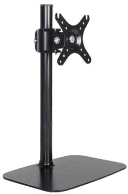 YHEIANJ Monitor Riser for Desk Single Monitor Stand Fits Most 14-32 Screens, Free Standing Steel Monitor Mount Adjustable Monitor Desk Stand Hold up to 18.7lbs, VESA Mount 75/1，Black