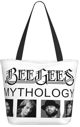 REAITUIET Damen Gees Pop Disco Rock Band Bee Tasche mit hohem Fassungsvermögen Einkaufstasche vielseitig leicht stylisch praktisch für Reisen Einkäufe und einkaufen gehen