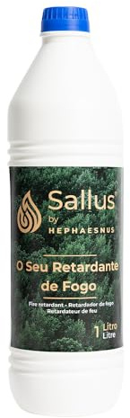 Sallus Liquido e Impregnante Ignifugo per Legno (1L, Ricarica) - Trattamento Antincendio per Tessuti, Carta Ignifuga e Plastica | Spegne Fuochi Classe A, B e C | Senza PFAS