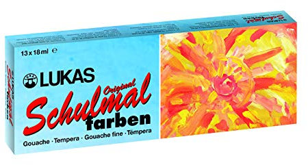 Nerchau 109813 - Schulmalfarbe, Grund und Zusatzfarben, 13er Set, 18 ml
