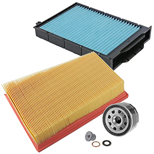 BESTPRICE Inspektionspaket Filterset mit 1x Luftfilter, 1x Innenraumfilter, 1x Ölfilter inkl. Schraube & Dichtring, Kompatibel mit RENAULT MEGANE