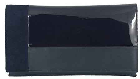 LONI Damen Clutch Abend Hochzeit Tasche in Kunst Leder/Lack/Wildleder