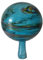 Jardin la Boule, Les Roses la Boule la Bouche soufflé colorées de Jardin Objets de décoration en Verre Turquoise, marbre, diamètre: Environ 11 cm, résiste au, Oberstdorfer Glashutte