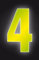Self Adhesive Wheelie Bin Numbers 17cm - 4 - High Visibility Yellow