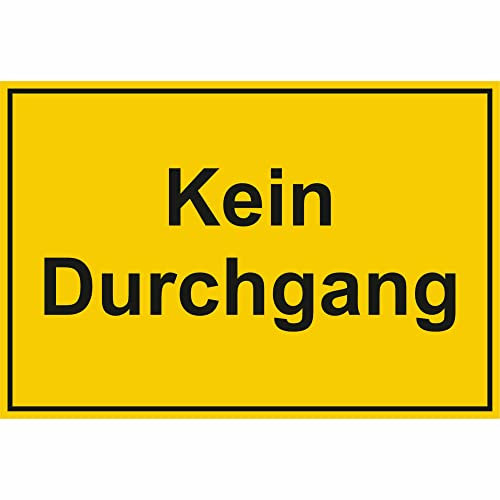 Indigos UG - Schild Kein Durchgang HinweiSchild Grundbesitzkennzeichnung, 30x20 cm - Warnung - Sicherheit - Hotel, Firma, Haus - Aluverbundplatte 3mm - Hinweisschild - Warnschild