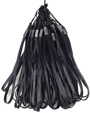 Wisdompro Handschlaufe 50 Stück, 17,8 cm Schlüsselband Kurz für USB Stick, Schlüssel, Kleinen Tragbaren Ventilator, Kleine Taschenlampe (Schwarz)