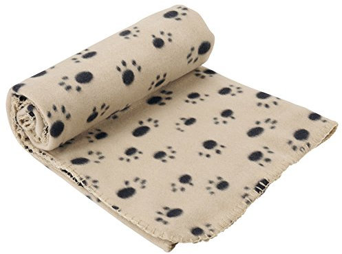 Extra Large Soft Cosy Warm Fleece Pet Dog Cat Animal Blanket Throw 140 x 100cm (Cream)