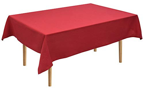 Beautissu Tischdecke Loftflair - Rechteckig 140x180 cm Rot - Stoff Tischtuch aus Baumwolle - waschbar & pflegeleicht
