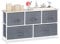 Relaxdays Regalsystem, 5 Stoff-Schubladen, HxBxT: 54,5 x 100 x 30 cm, universale Schubladenbox, Metall und Holz, grau, Design: E, Variante E