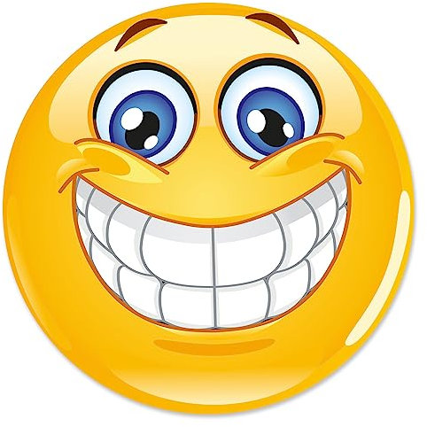 Tapis de Souris avec Motif Smiley I Ø 22 cm Rond I Emoticône Joyeux Tapis de Souris de Taille Standard I antidérapant I Rire Sourire Smile I Jaune I dv343