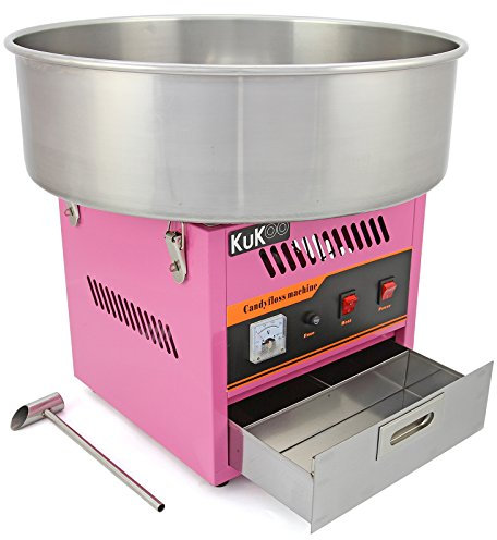 Retro Zuckerwattemaschine Zuckerwattenmaschine Zuckerwattegerät Gratis 500 Zuckerwattestäbchen aus Holz I Candy Floss Machine Commercial
