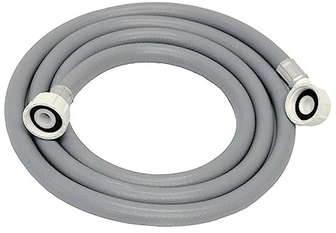 Dapetz ® Straight End Inlet Pipe Universal Replacement Grey 4m Washing Machine and Dishwasher Inlet Fill Water Hose Pipe Cold Fill Hose Feed Pipe Extension Universal Washer Dryer