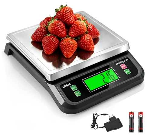 LICHUXIN Küchenwaage digital 40kg/88lb, mit großem LCD-Display waage digital mit PCS zählen Und Tara-Funktion Multifunktions-Lebensmittelwaage mit 6 Maßeinheit g/kg/lb/oz/tl/ct für Kochen Backen Grau