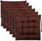 Brandsseller 6er SetStuhlkissen 40x40x5 cm Sitzkissen Polster Stuhlauflage mit Haltebändern Dekokissen für Indoor Outdoor gesteppt - Braun