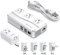 ISELECTOR Adaptador de viaje universal, convertidor de voltaje de 250 W, 220 V a 110 V, con 8 puertos de carga, adaptador de viaje internacional con adaptador de enchufe mundial para Reino Unido, AU
