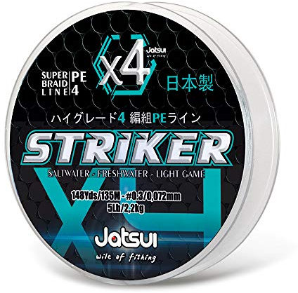 Jatsui Striker X4, Filo da Pesca, Blu, 0,20 mm X 135 mt