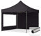 TOOLPORT Faltzelt Faltpavillon Pavillon 3x3m - mit 2 Seitenteilen (Panoramafenster) Premium Dach Partyzelt schwarz
