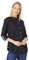 Tommy Hilfiger Chemisier uni à col boutonné avec Manches réglables, pour Femme, Noir, Taille M