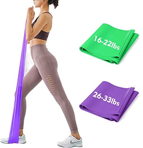 iMoebel Fitness Band 2er-Set Gymnastikband Fitnessbänder - 2 STÄRKEN 8-10kg/12-15kg Premium Extra Lang 1,8/2 Meter Übungsband widerstandsbänder für Yoga, Pilates, Crossfit, Rehabilitation