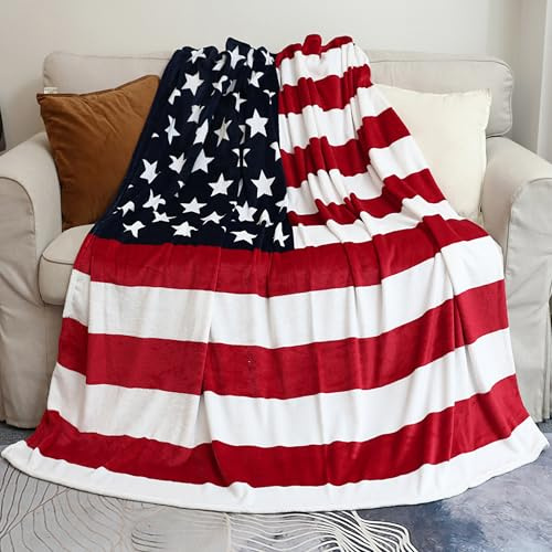 Sviuse Decke mit amerikanischer Flagge, superweicher Sherpa-Twin-Überwurf 60 80, Decke für Bett, Couch, Stuhl, Herbst, Winter, Camping, Wohnzimmer, Büro, Geschenk