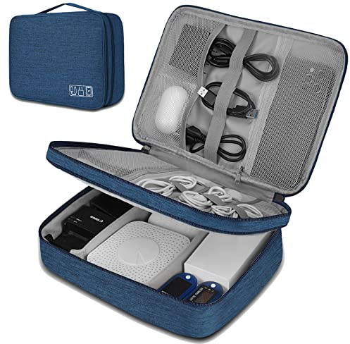 XINGXINRONG Organizador electrónico Universal de Viaje, Organizador de Cables electrónicos, Bolsa de Accesorios para Cable, Cargador, teléfono, USB, Tarjeta SD, 1 Paquete