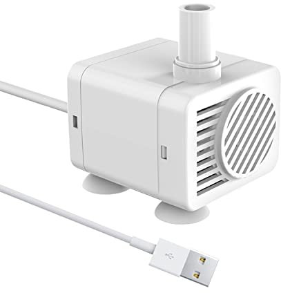 Homvik USB Mini Bomba de Agua Sumergible 200L/H 1.5W para Fuente de Mascotas Acuario Estanque y Pecera Ultra Silencioso Circulación de Agua Dulce y Marino