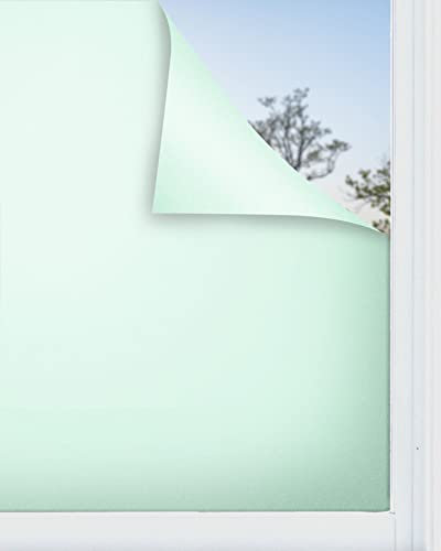Panorama Vinilo para Ventanas Adhesivo Verde 60x100 cm - Lámina Translúcida para Cristal - Pegatina Privacidad - Válido para Ducha - Decoración