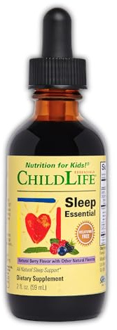 CHILDLIFE ESSENTIALS Sleep Essential - Melatonin-Free Sleep Aid for Kids, Natural Sleep Drops for Children 3+ with Passionflower & Valerian Root, Berry Flavor, 2 Fl Oz
