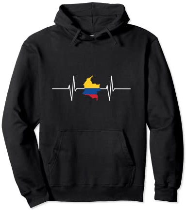 Kolumbien Karte mit Herzschlag Vintage Flagge Kolumbien Pullover Hoodie