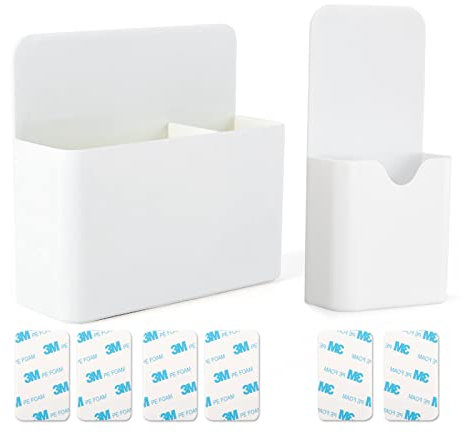 WAAYANG 2 Pcs Magnetic Marker Holder, White Magnetic Pen Holder, Self Adhesive Wall Mount Magnetic Dry Erase Marker Holder For Dry Erase Whiteboard, Magnetic Pencil Holder For Home Office School