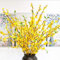 HGFTJY 6 Zweige Künstliche Blumen Forsythia - 100cm - Gelb - Winter-Jasminblüten mit Blättern - für Haus und Büro Dekoration
