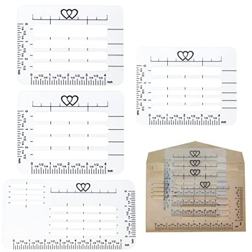 4 Stück Briefumschlag-Adressschablonen, Umschlagadressierhilfe, Schablonen, ideal zum Versenden von Dankeskarten, Hochzeitseinladungen, Party-Einladungen (4 Stile)