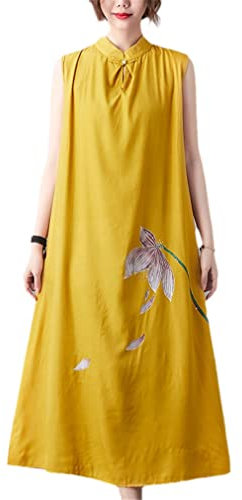 Robe chinoise traditionnelle Cheongsam pour femme - Style traditionnel chinois - Rétro Qipao, Couleur 3, XX-Large