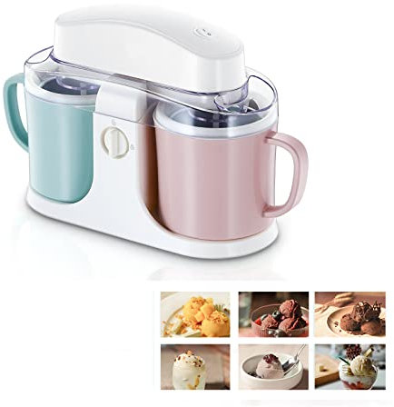 oiakus Machine À Crème Glacée À Double Seau Bricolage, Machine À Fruits Surgelés 1L, Sorbetière Maison, Doublure en Aluminium À Double Isolation, pour Yaourt Glacé, Sorbet, Gelato.
