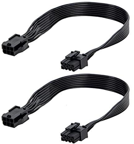 YieJoya Cavo adattatore di alimentazione PCIe da 6 a 8 pin, confezione da 2 cavi di alimentazione da 6 a 8 pin